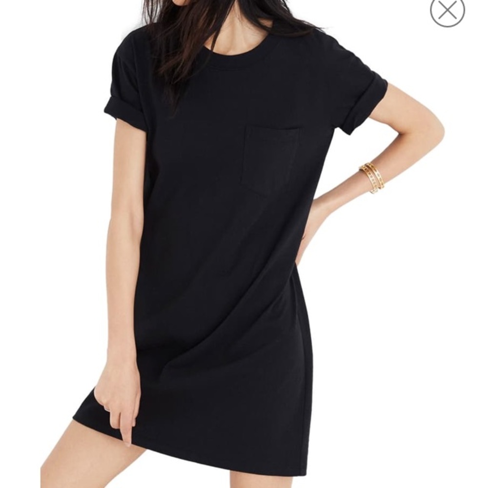 Madewell Black Pocket Tee Dress